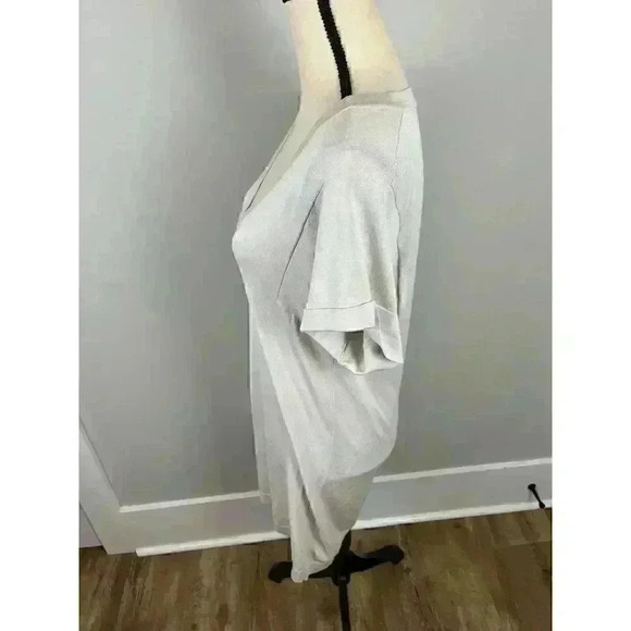 Amina Rubinacci Women's Short Sleeve Shift Dress Size 44 Beige Midi - Picture 5 of 11